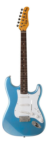 Guitarra Eléctrica Jay Turser Jt-300 Double-cutaway De Madera Maciza Lake Placid Blue Brillante Con Diapasón De Palo De Rosa