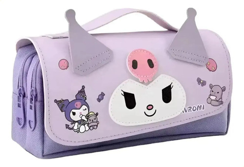 Cartuchera Kuromi Sanrio Kawaii Gran Capacidad 2 Pisos Lavan
