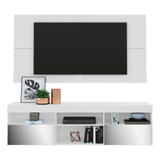 Rack Com Painel Tv 65  Suspenso Flórida Multimóveis V3322 Cor Branco