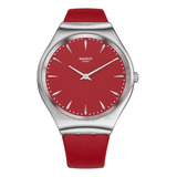 Reloj Swatch Skinrossa Syxs119 Color De La Correa Rojo Color Del Bisel Rojo Color Del Fondo Rojo