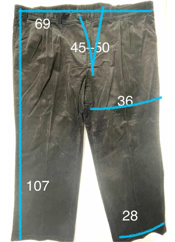 Jeans Hombre Corderoy Talle Especial 70 Negro Solo Estrenado
