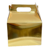 10 Cajas Boxlunch,lonchera,dulcero,regalos,mediana Color Oro