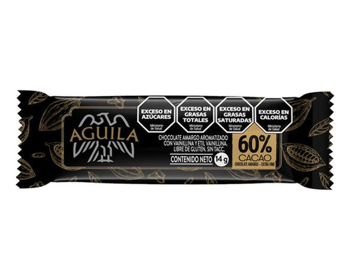 Chocolate Aguila 60% Cacao X 14g - Caja X 24un