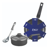Ecko Set Sartén Y Cazo De Aluminio C/ Protector Y Utensilio 