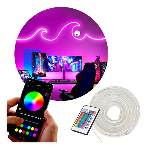 Cinta Rgb Neón Flex Wifi Manguera Led 5 M Bluetooth Sm2d60