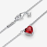 Collar Pandora Original Corazón Rojo Brillante S925 Ale