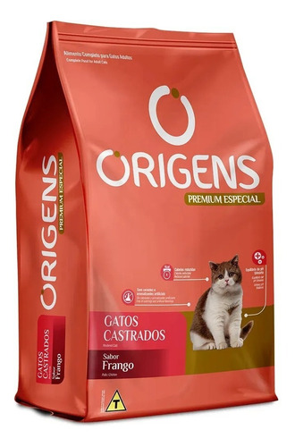 Ração Origens Gatos Castrados Frango 3 Kg