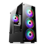 Gabinete Pc Gamer 4 Fans Cooler Rgb Led Vidro Temperado