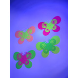 12 Mariposas 3d Pegatinas Artes Pared Color Fluor Neon