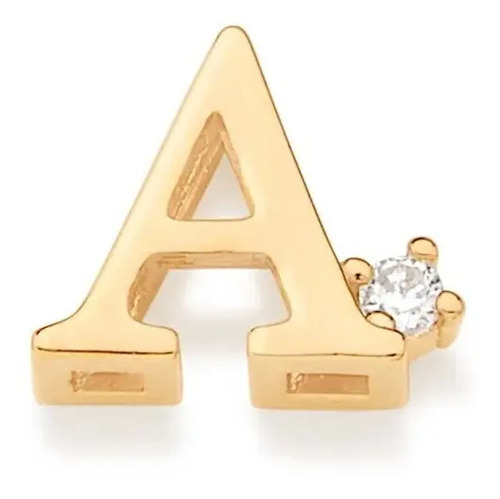 Pingente Rommanel Banhado A Ouro Letra Com Zirconia 542479