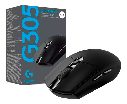 Mouse Gamer Logitech G305 Lightspeed 12000 Dpi Sem Fio Preto