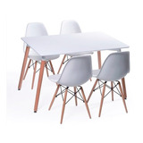 Juego De Comedor Eames Mesa 120x80 + 4 Sillas Eames