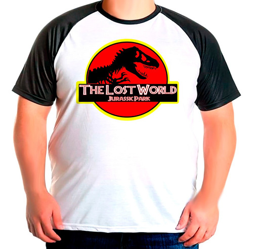 Camiseta Raglan G1 G2 G3 Jurassic Park The Lost World Logo