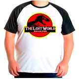 Camiseta Raglan G1 G2 G3 Jurassic Park The Lost World Logo