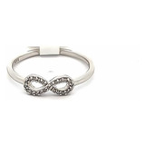 Anillo Infinito Para Mujer Oro Blanco 10k Con Diamante 7pts