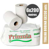 Papel Toalha Bobina Toilet Autocorte Branco 6x20x200 Primula