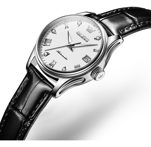 Relojes Automáticos Olevs Elegant Leather Diamond .