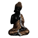 Buda Meditación Hindu - Escultura/imagen Negra Y Dorada
