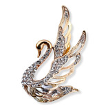 Broches Prendedor Pines Animal Cisne De Cristal Para Mujer 