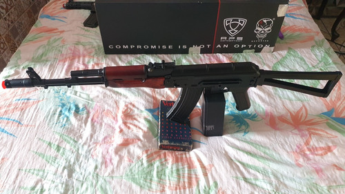 Rifle Ak74 Aps Fullmetal Madeira (airsoft, Pistola Gbb)