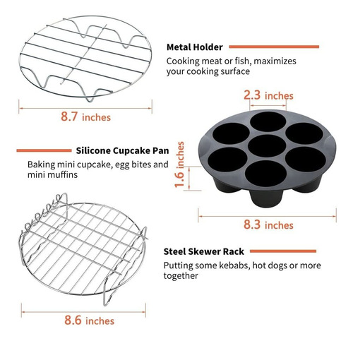 Accesorios Para Freidora De Aire Gowise Gourmia Ultrean Ninj
