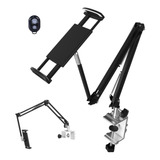 Kit Suporte Mesa Articulado Celular Tablet Grande + Controle