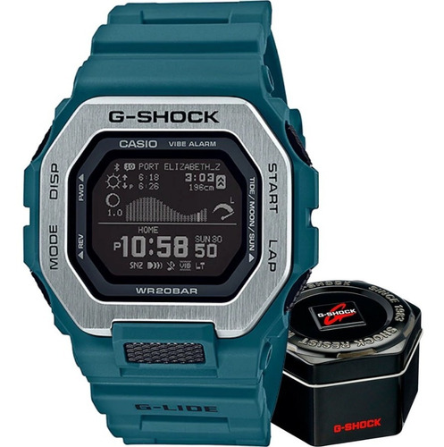 Reloj Casio Gbx-100-2d Verde Tactico Sumergible Bluetooth