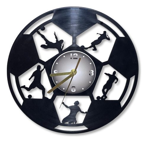 Reloj Pared Pelota Futbol Disco Vinilo Vintage Calado Laser 