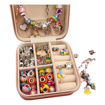 3 Brazalete Charms Pulsera Cuentas Para Armar Regalo Paquete