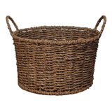 Cesta De Seagrass Redonda Con Asas