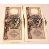 Lote 2 Billete Moneda Nacional 1 Un Peso Correlativo D 