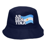 Bob Hat Piluso Azul  Seleccion Argentina Bordado Bandera