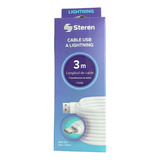 Steren Cable Usb A Lighthing Longitud 3m  Mov-342