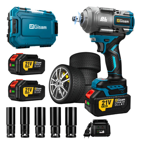 1800nm Llave De Impacto Inalámbrica C\u002F 2 Batería Gisam W3961 | Envío gratis