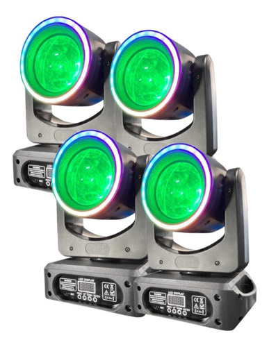 4 Mini Moving Head Globo Rgbw 100w + Borda Led