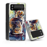 Funda Resistente Para Samsung Z Flip 3 Pintura Gato