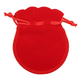 Bolsa Saco Tercipelo Rojo Ovalada 7x9 Cms Paquete 50 Unds