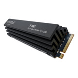 Ssd M.2 Nvme Gen5 2tb Crucial T700 Com Dissipador Leitura 12.400mb/s Gravação 11.800mb/s Ssd Gen 5 Pci-express 5.0 Ct2000t700ssd5 Cor Preto