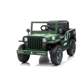 Auto A Batería Jeep Militar Verde Cn-shj11103