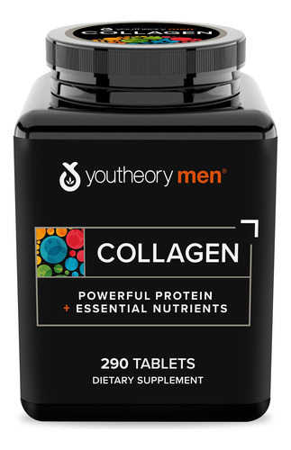 Suplemento De Colágeno Youtheory Para Hombres Con Biotina Y