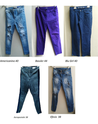 Lote De 15 Jeans, Diferentes Tallas Y Marcas