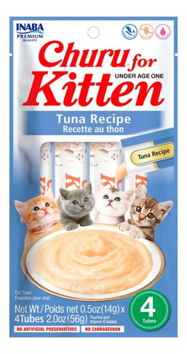 Churu Para Gatos Kitten Atún Recipe 4 Unidades En El Envase
