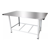 Mesa Bancada De Serviços Inox 130x55 Para Açougue Padaria