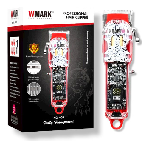 Cortador De Cabelo Wmark Ng-409 Vermelho 100v/240v Com Capa