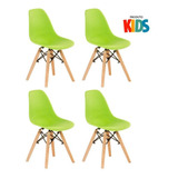 4 Cadeiras Eames Junior Infantil  Brincadoteca Várias Cores Cor Da Estrutura Da Cadeira Verde-limão