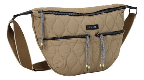 Cartera Banano Sara Beige Calu Diseño De La Tela Lisa