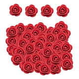 500x Mini Cabezas De Rosas Artificiales, Arreglos Rojo
