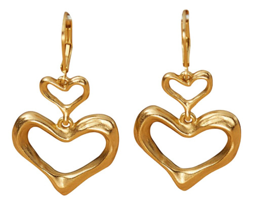 Yanbal Aretes Corazón Amor Bonito Doré Baño Oro 24k Sellado