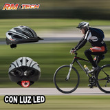 Casco Bici Luz Led Ajustable Unitalla Adulto Gris/negro Color Gris Talla Grande