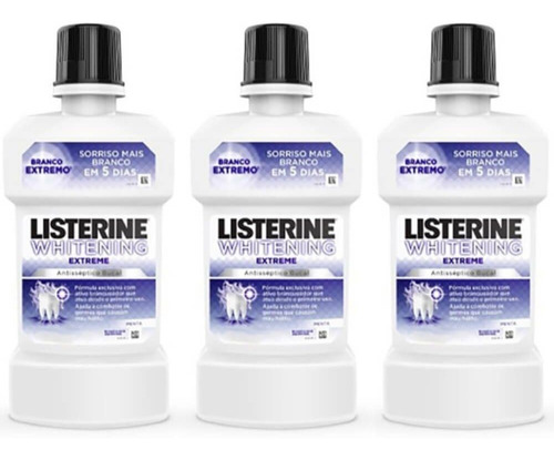 Listerine Whitening Extreme Enxaguante 236ml (kit C/03)